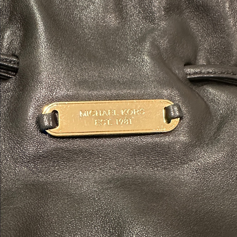 Michael Kors Black Tote with Gold Chain Accents - Picture 5 of 8